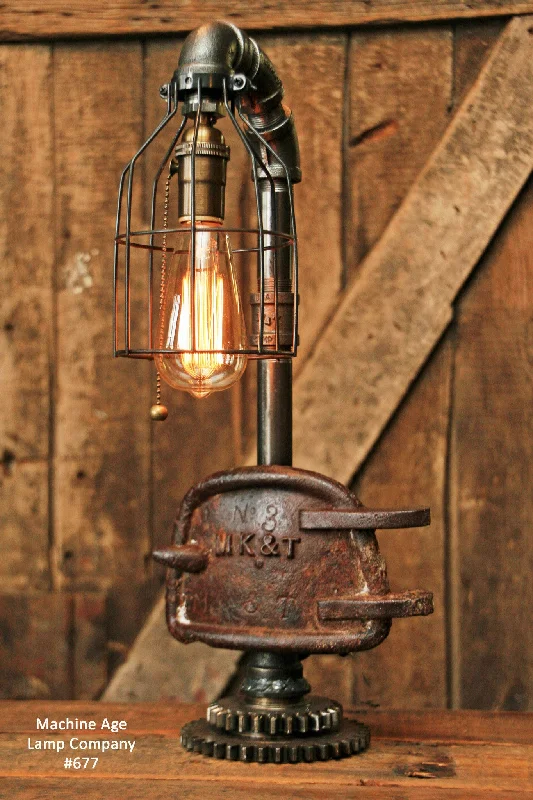 Industrial Lighting for Automotive Manufacturing PlantsRailroad Train Locomotive Missouri Kansas Texas Mk&t Desk Lamp Steampunk,  #677 - SOLD