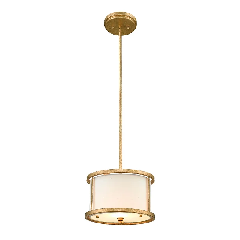 Track lighting for outdoor gardensLemuria 1 Light Duo-Mount Mini Pendant - Distressed Gold, Ivory Shade E27