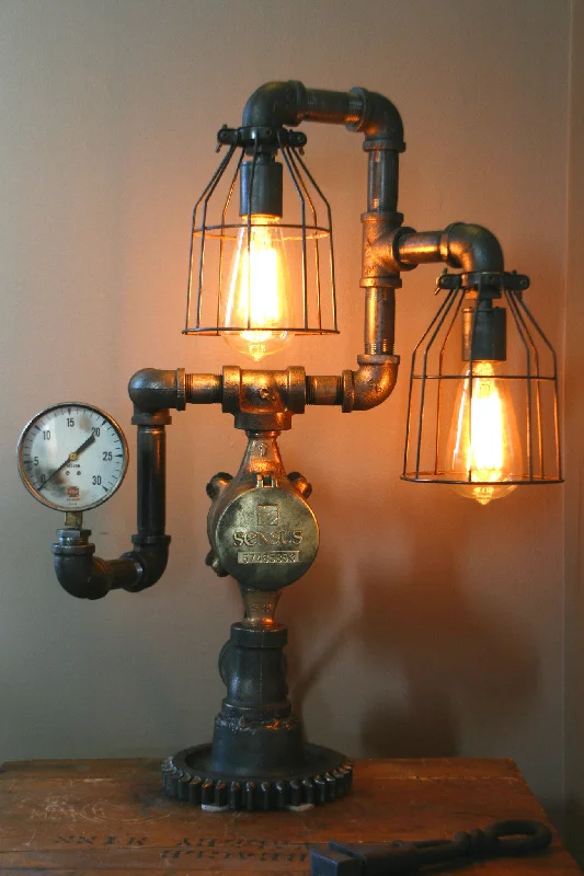 Industrial Ceiling - Mounted Lighting for Assembly PlantsMachine Age Steam Gauge Lamp #41 SOLD