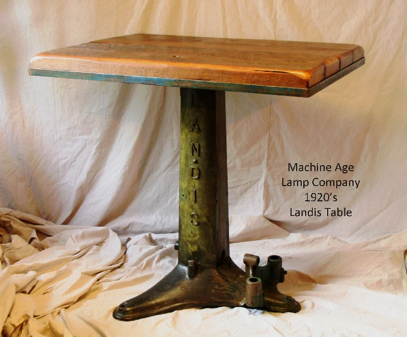 Industrial Lighting for Furniture FactoriesAntique 1920's Pub Table Stand, Reclaimed MN Barn Wood Top - #505 SOLD