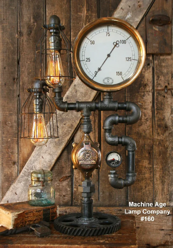 Industrial Area Lighting for Large Open SpacesSteampunk Industrial Lamp, Steam Gauge  #160 SOLD