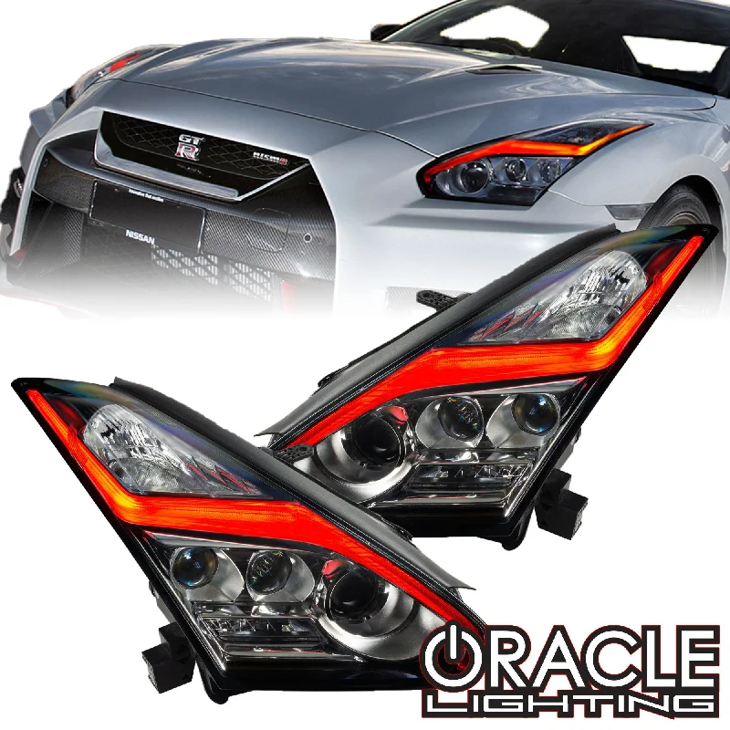 Track lighting with colored glass accentsORACLE Lighting 2015-2024 Nissan GT-R ColorSHIFT "Lightning Bolt" RGB+W Headlight DRL Upgrade Kit