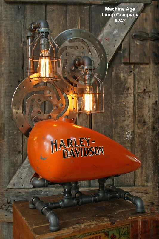 Industrial Lighting for Furniture FactoriesSteampunk Industrial Lamp, Vintage Harley Davidson Motorcycle Gas Tank #9999