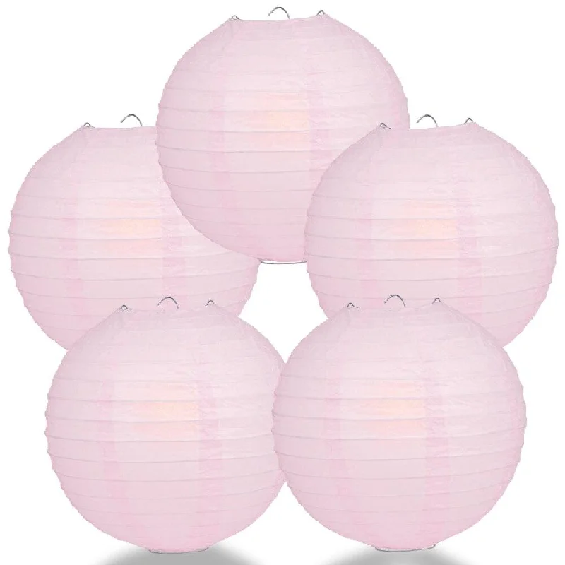 Edison globe light bulbs5-PACK 6" Pink Round Paper Lantern, Even Ribbing, Chinese Hanging Wedding & Party Decoration