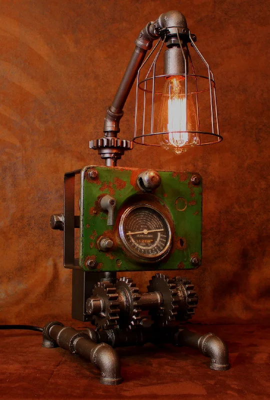 Industrial Task Lighting for Precision WorkstationsSteampunk Lamp, John Deere Tractor Dash and Gears Farm - CC13 sold