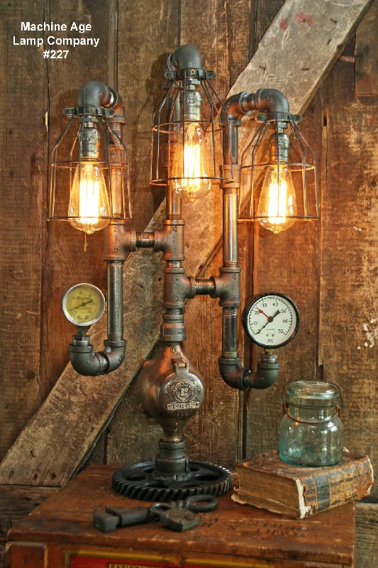 Low - Bay Industrial Lighting Fixtures for Small FactoriesSteampunk Industrial Lamp, Steam Gauge, Design #227