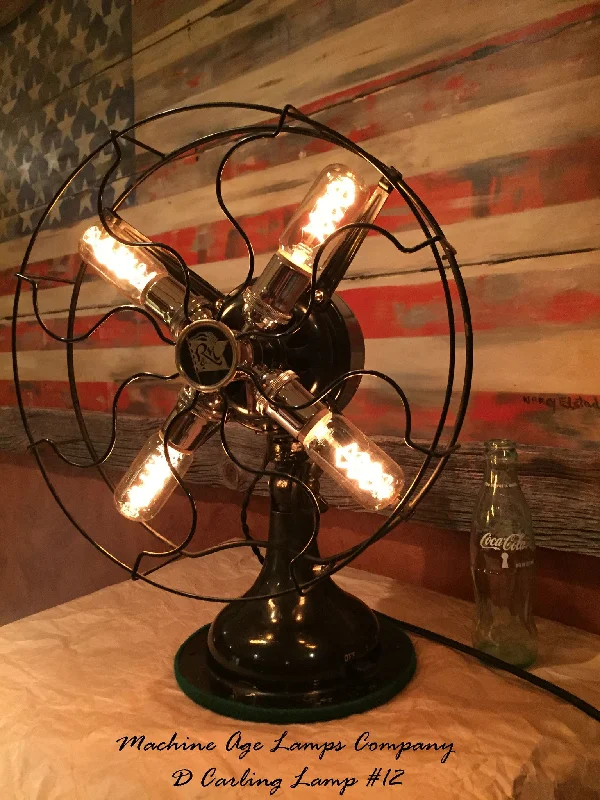 Industrial Lighting for Electronics ManufacturingSteampunk, Antique Industrial Re-purposed Robbins & Myers Fan Lamp  # DC12