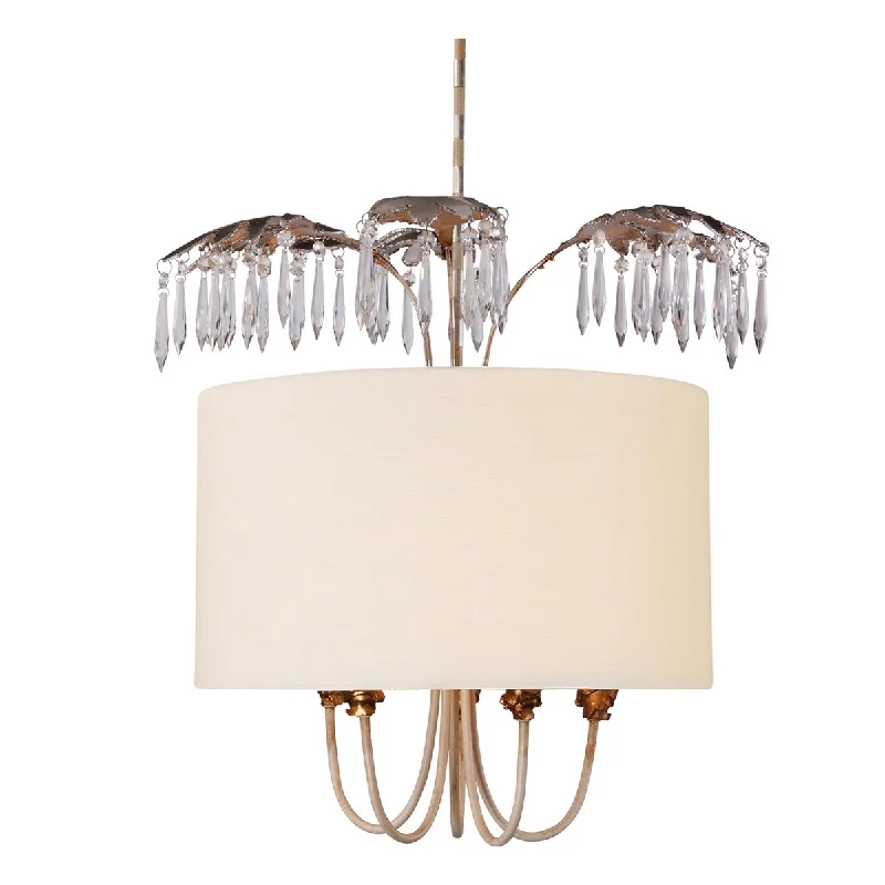 Dimmable track lighting for home officesAntoinette 5 Light Pendant - Cream Patina, Gold & Silver Leaf E14