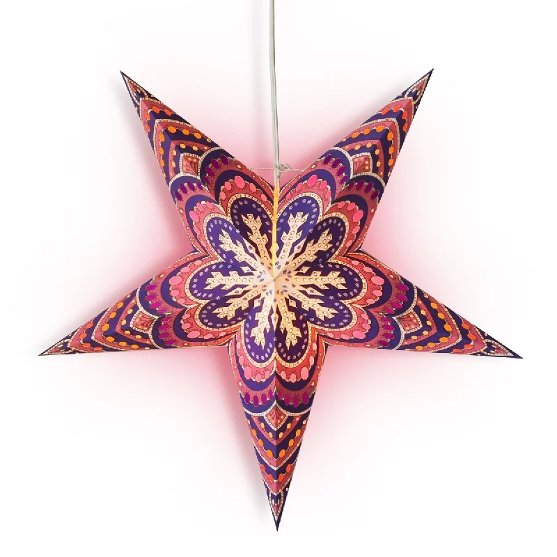 Edison light bulbs with antique finish24" Purple Snowflake Paper Star Lantern, Hanging Wedding & Party Decoration