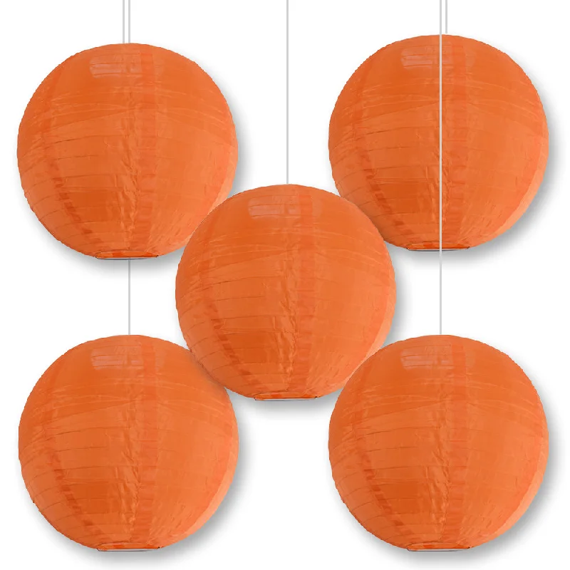 Edison light bulbs for industrial fixtures5-PACK 10" Orange Shimmering Nylon Lantern, Even Ribbing, Durable, Hanging