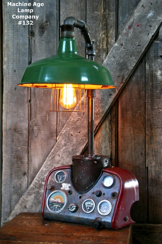 Industrial Ceiling - Mounted Lighting for Assembly PlantsSteampunk Lamp, Farmall Tractor Dash, Farm Industrial - #132 - SOLD