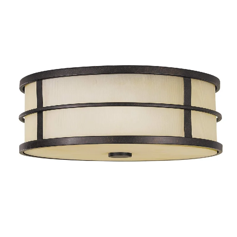 Track lighting with a long - lasting lifespanFusion 3 Light Flush - Grecian Bronze/Painted Natural Brass E27