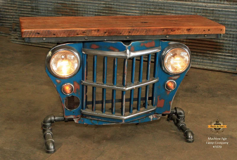 Industrial Lighting for Pharmaceutical ManufacturingIndustrial Antique Jeep CJ Military Willys Grille Table, Console, Table #2070 sold