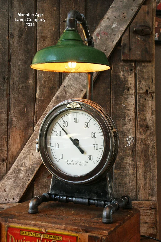 Industrial Lighting for Printing Press FacilitiesSteampunk Industrial Lamp, Steam Gauge  #329 - SOLD