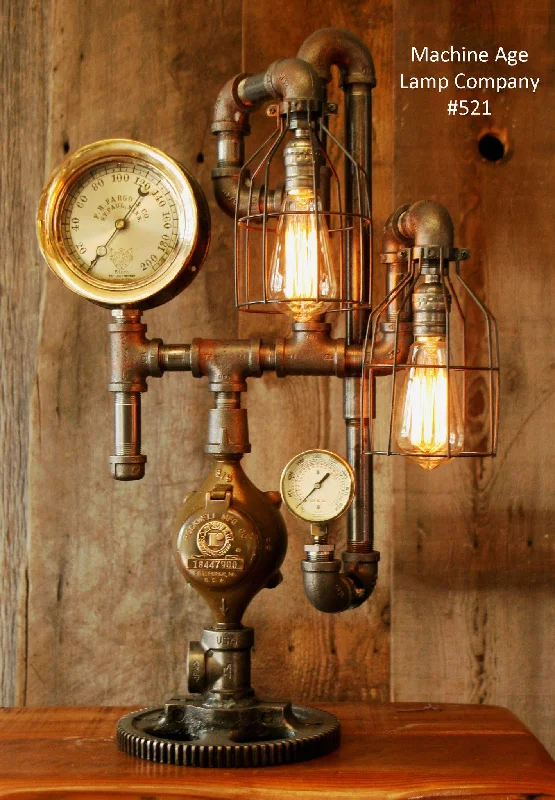 Industrial Pendant Lighting for Machine ShopsSteampunk, Industrial Steam Gauge Lamp Fargo / St Paul MN #521