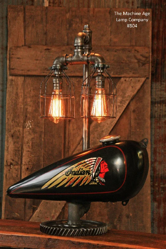 Shock - Resistant Industrial Lighting for Vibrating Machinery AreasSteampunk Tank Lamp Vintage c1930 Indian Chief Motorcycle  Gas Tank - #804 sold