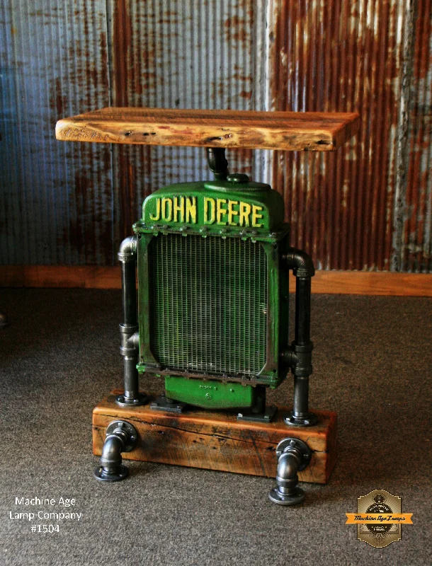 Industrial Lighting for Automotive Manufacturing PlantsAntique Steampunk Industrial Table Stand, Hostess Station, Pub Table, Reclaimed Wood Top,John Deere #1504