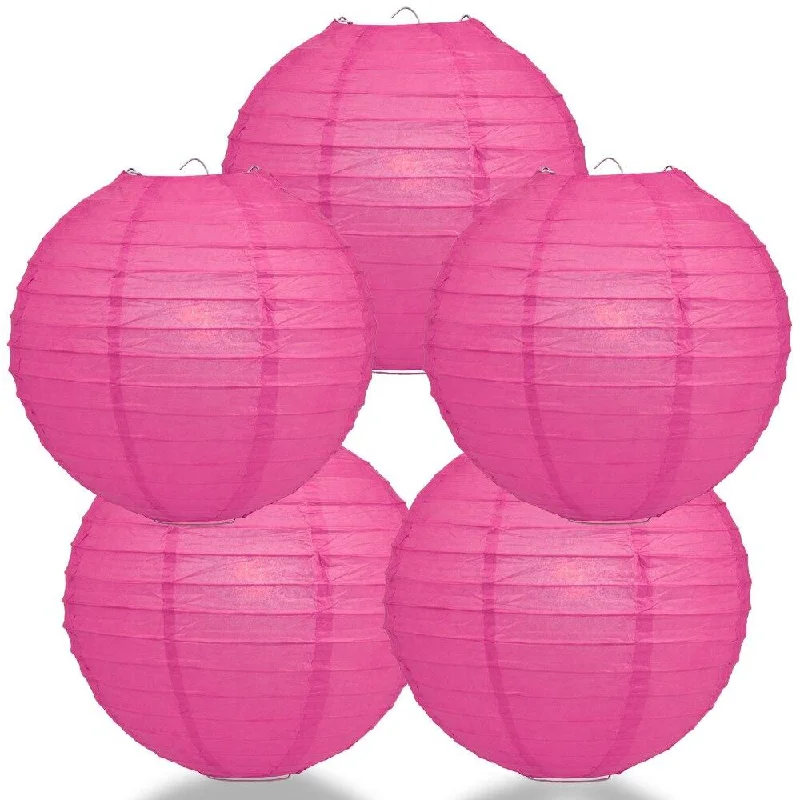 Edison light bulbs for table lamps5-PACK 10" Fuchsia / Hot Pink Round Paper Lantern, Even Ribbing, Chinese Hanging Wedding & Party Decoration