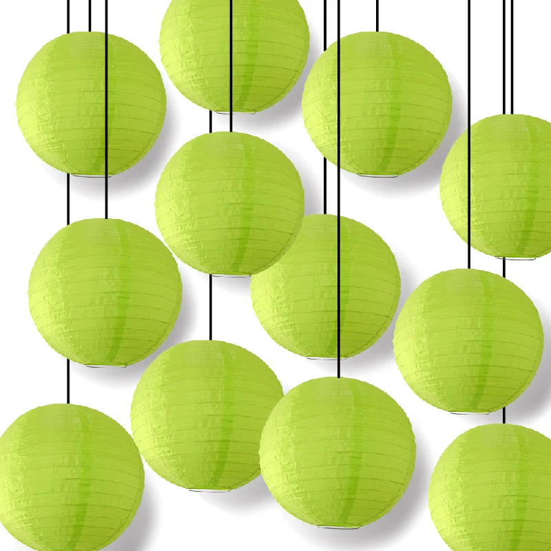 Antique Edison light bulbs with carbon filamentsBULK PACK (12) 24" Apple Green Shimmering Nylon Lantern, Even Ribbing, Durable, Hanging Decoration