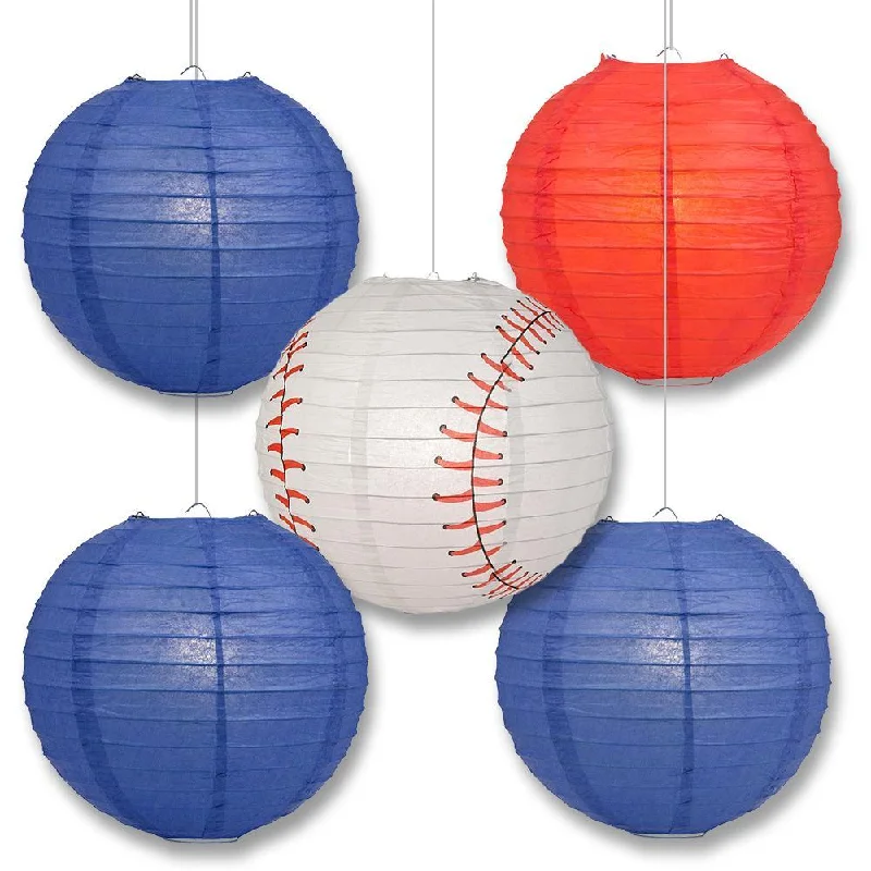 High lumen Edison light bulbsWashington Pro Baseball 14-inch Paper Lanterns 5pc Combo Party Pack - Red & Dark Blue