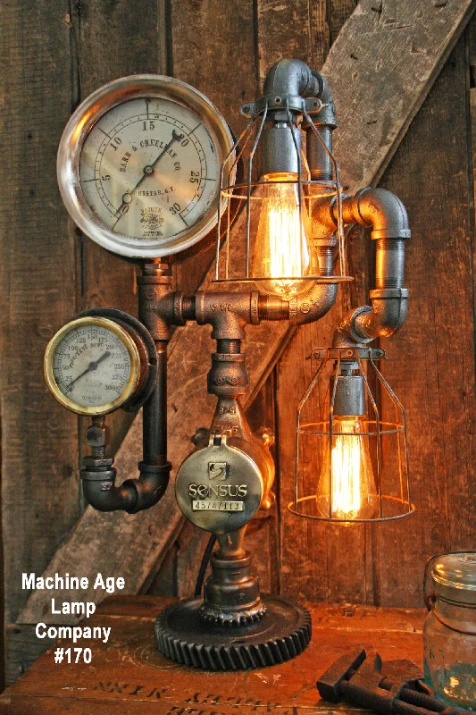 Explosion - Proof Industrial Lighting for Hazardous LocationsSteampunk Lamp, Antique Gear and Steam Gauge #170 - SOLD