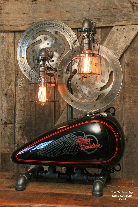 Industrial Area Lighting for Large Open SpacesSteampunk Industrial Lamp, Harley Davidson Motorcycle Gas Tank #703 - SOLD