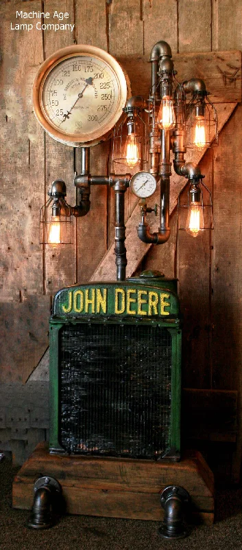 Industrial Emergency Lighting for Safety in FactoriesSteampunk Industrial , Antique John Deere Radiator Floor Lamp Farm  - #950