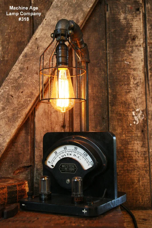 Industrial Pendant Lighting for Machine ShopsSteampunk Lamp,  Power Meter and Tubes  #318 - SOLD