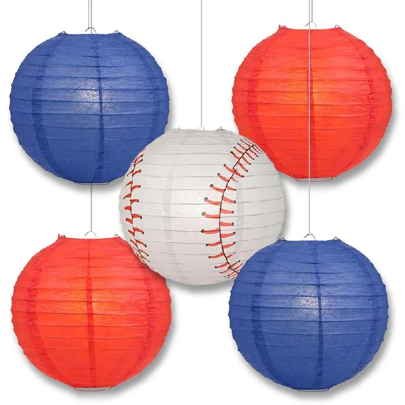 Edison light bulbs for barn lightingBoston Pro Baseball 14-inch Paper Lanterns 5pc Combo Party Pack - Red & Blue