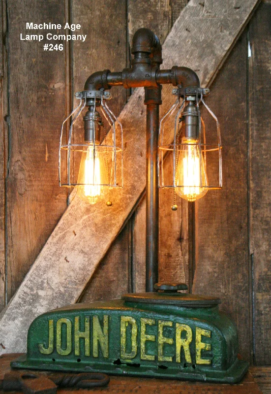 Waterproof Industrial Lighting for Wet AreasSteampunk Industrial  Lamp, Antique John Deere Farm Tractor B - #246 SOLD