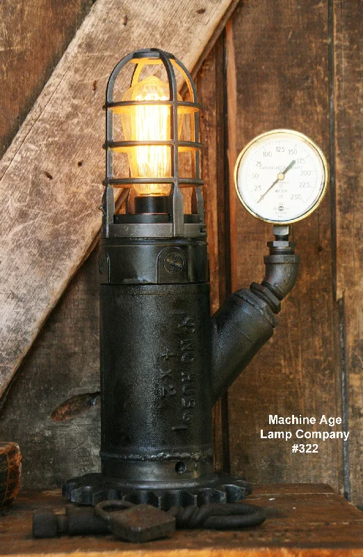 Shock - Resistant Industrial Lighting for Vibrating Machinery AreasSteampunk Industrial Lamp, Steam Gauge  #322 - SOLD