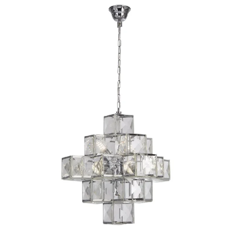 Track lighting with adjustable armsGlacier 7 Lt Ceiling Pendant - Chrome & Acrylic