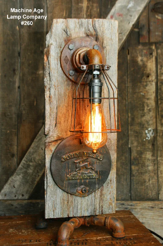 Industrial Task Lighting for Precision WorkstationsSteampunk Industrial Lamp, Barn Wood Re-Claimed John Deere Farm- #260 - SOLD