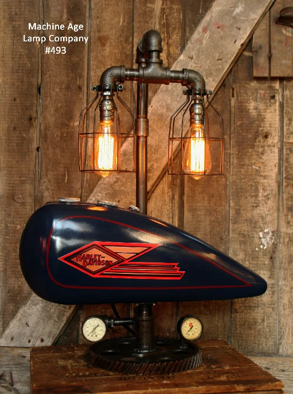 Corrosion - Resistant Industrial Lighting for Coastal FactoriesIndustrial Lamp, Antique 1935 Harley Davidson Motorcycle Gas Tank #493 - SOLD