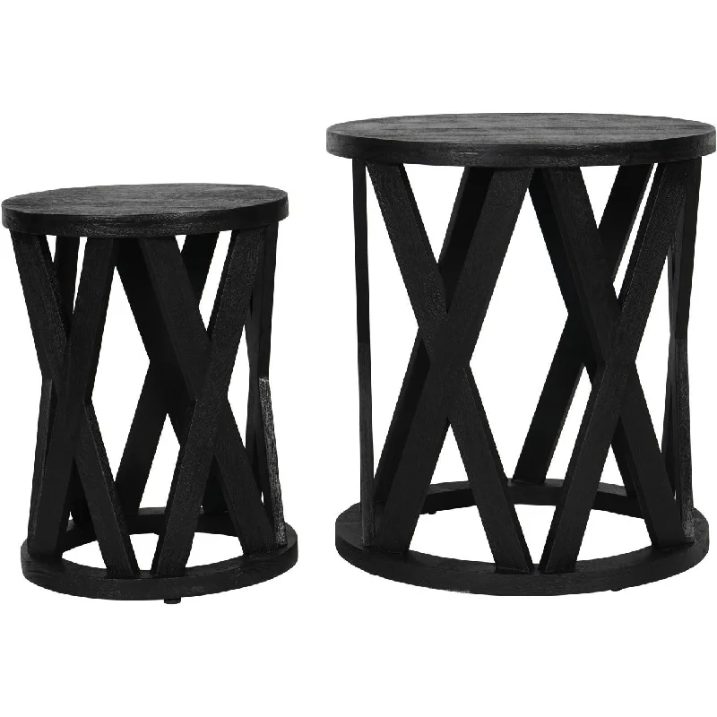 Track lighting with a chunky, bold designCali Solid Wooden Set of 2 Nesting Side Tables in Black