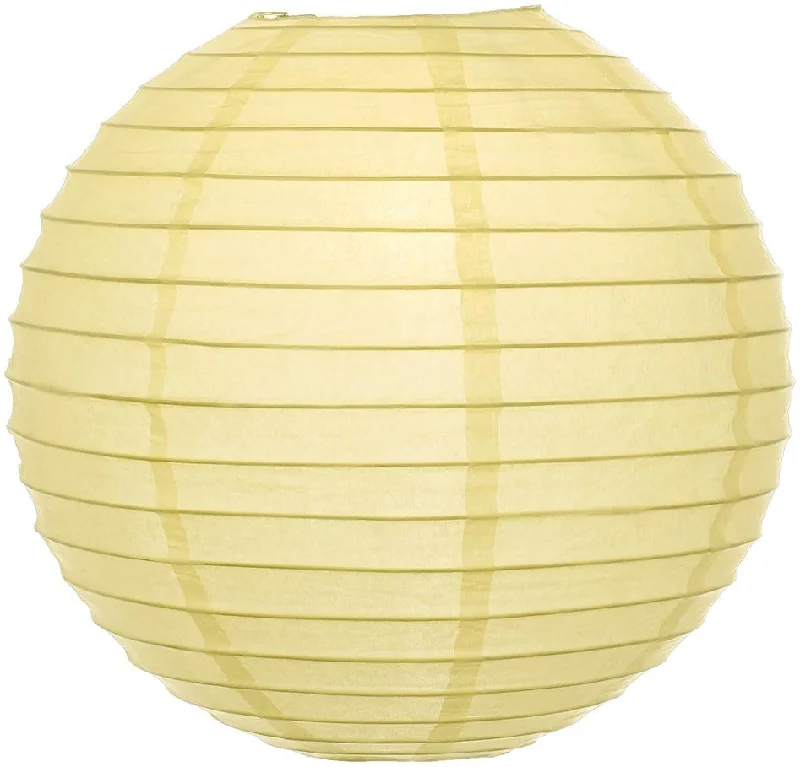 CSA certified Edison light bulbs5-PACK 6" Lemon Yellow Chiffon Round Paper Lantern, Even Ribbing, Chinese Hanging Wedding & Party Decoration