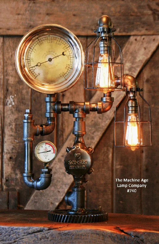 Explosion - Proof Industrial Lighting for Hazardous LocationsSteampunk, Industrial, Antique Steam Gauge / Gear /  Lamp #740