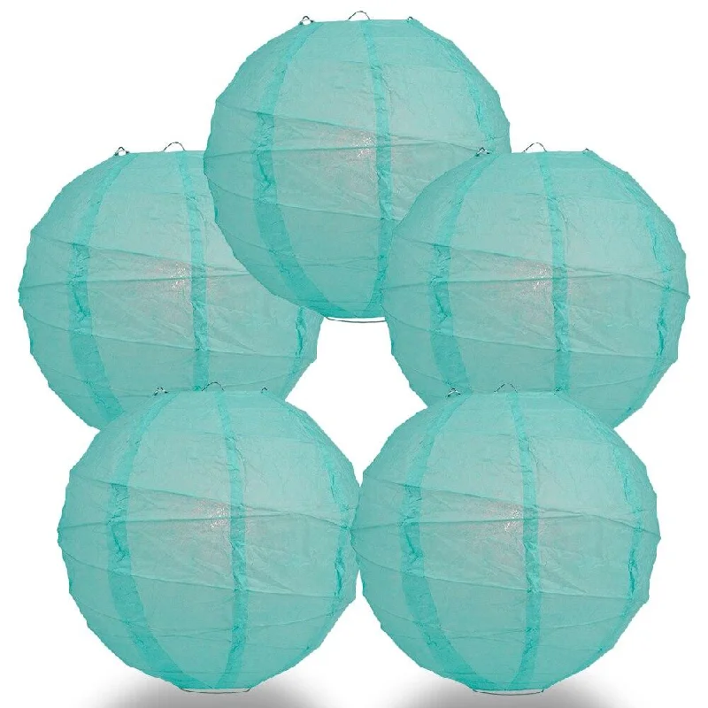 Edison light bulbs for industrial fixtures5-PACK 16" Water Blue Round Paper Lantern, Crisscross Ribbing, Chinese Hanging Wedding & Party Decoration