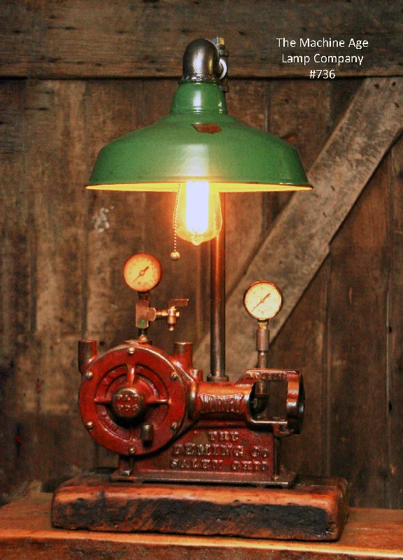 Adjustable Industrial Lighting for Flexible IlluminationSteampunk, Industrial, Antique Farm Well Pump Lamp #736 - Sold