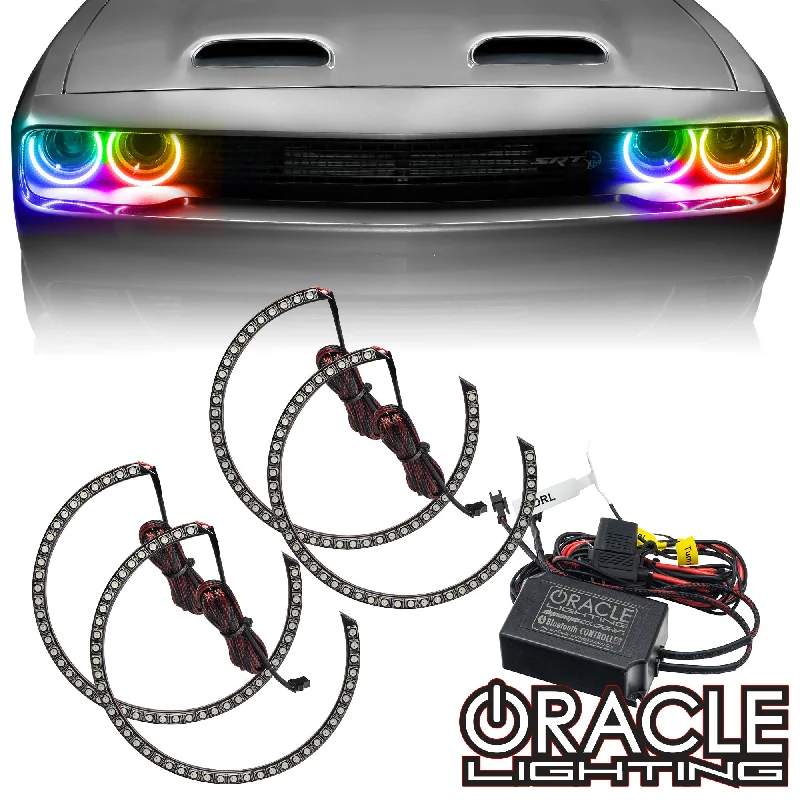 Track lighting for updating office lobbiesORACLE Lighting 2015-2023 Dodge Challenger Dynamic ColorSHIFT Headlight Halo Kit - Surface Mount