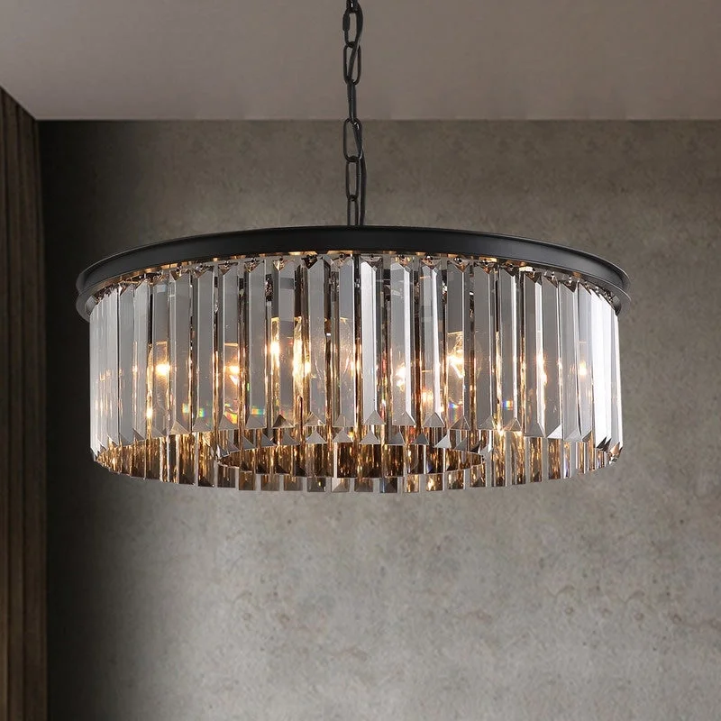 Smoky Gray Crystal Chandelier