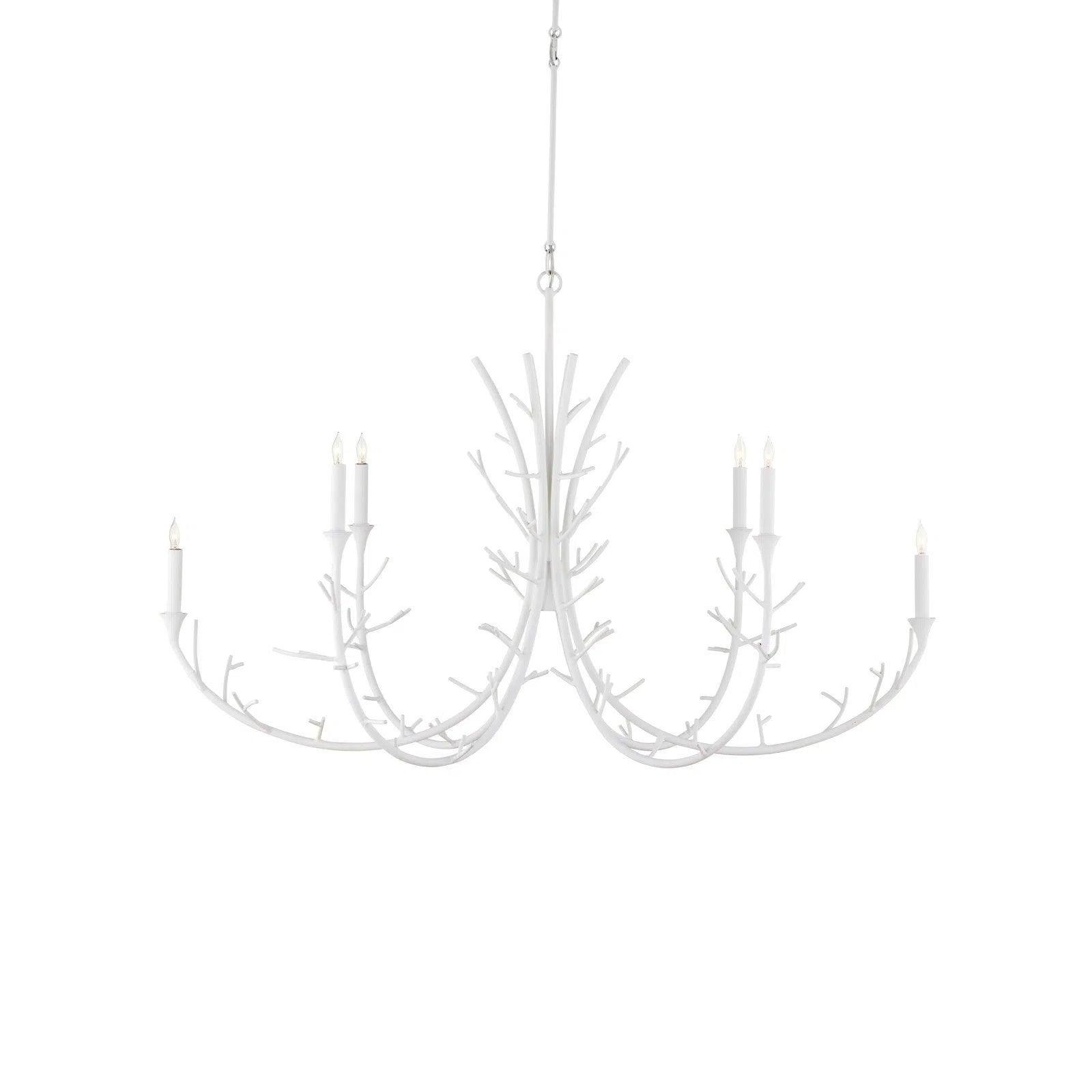 Chandeliers with Colored Glass for a Splash of Color30 in. Twiggy Oval Iron White Chandelier