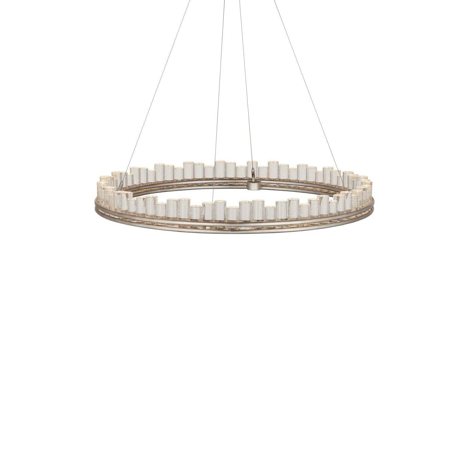 Modern Crystal Chandeliers for Contemporary Homes36 dia. Pleiades Iron and Seeded Crystal Silver Chandelier