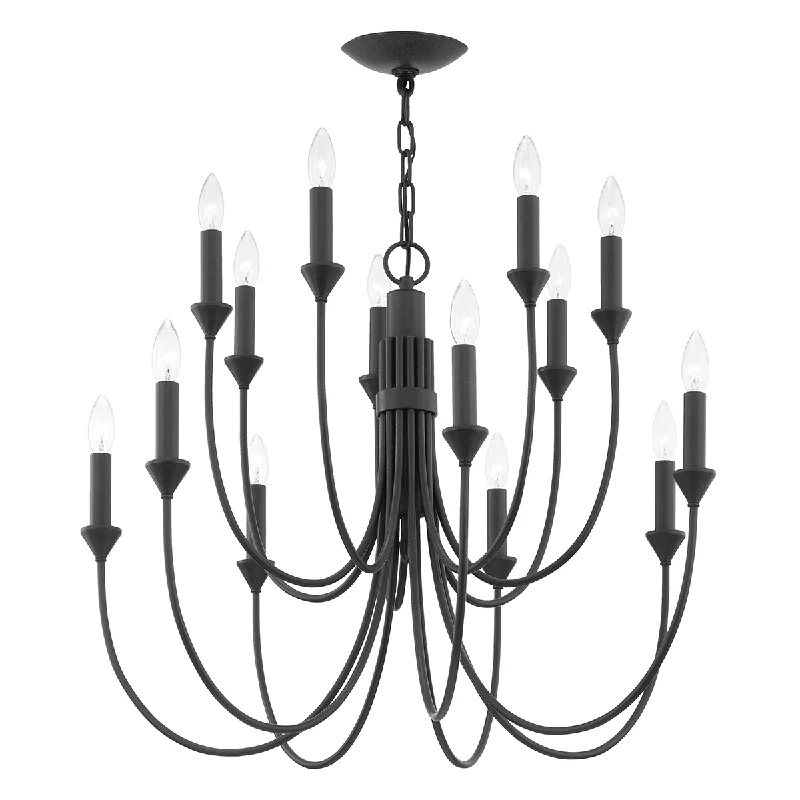 Mid - Century Modern Chandeliers for Vintage AppealCate Chandelier - Black Iron