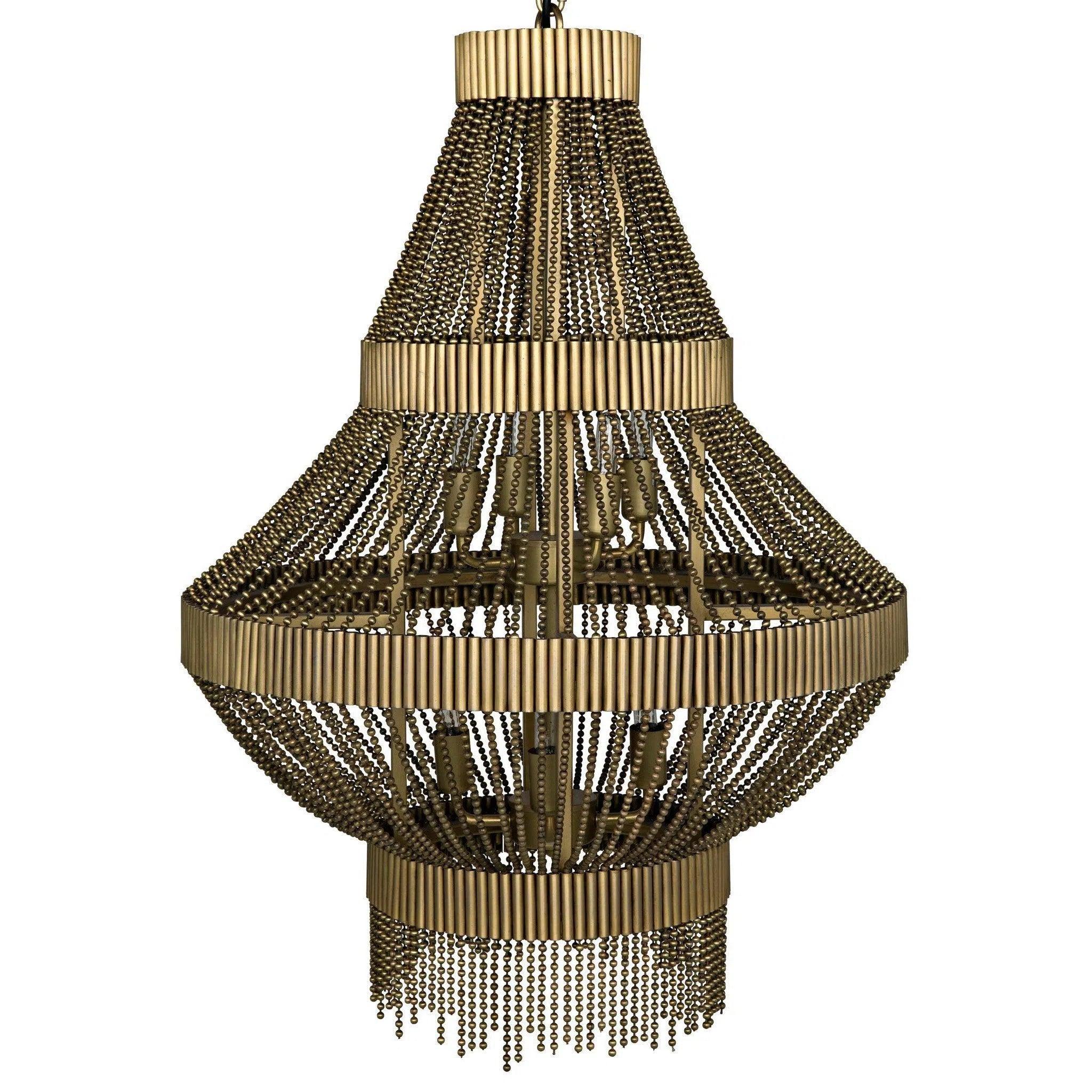 Chandeliers with Metal Frames in Black FinishDomo Metal Chandelier With Brass Finish