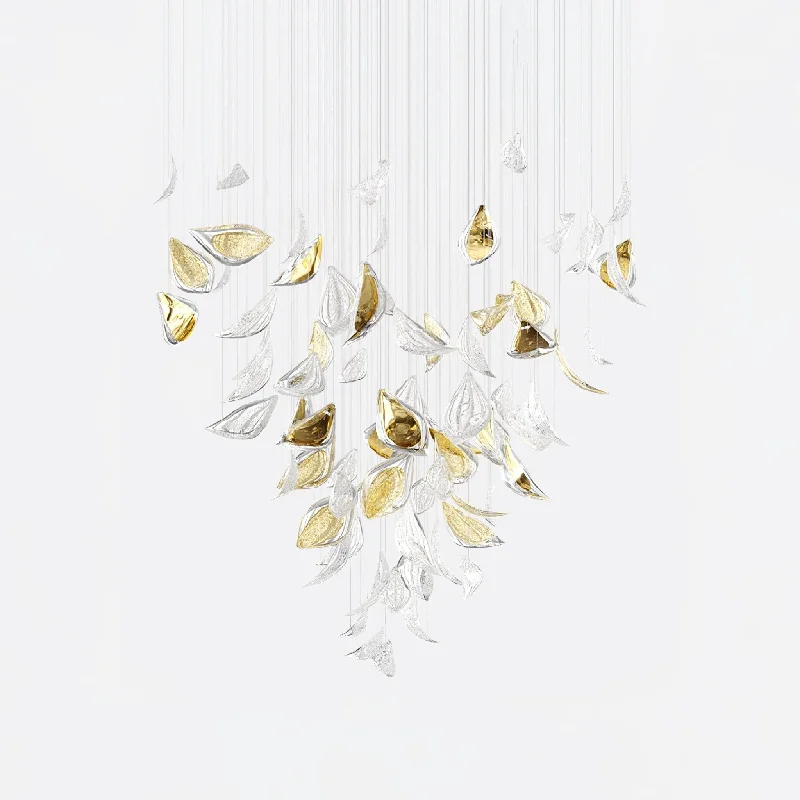 Chandeliers with Adjustable Arms for Directional LightingFloating Leaves Chandelier