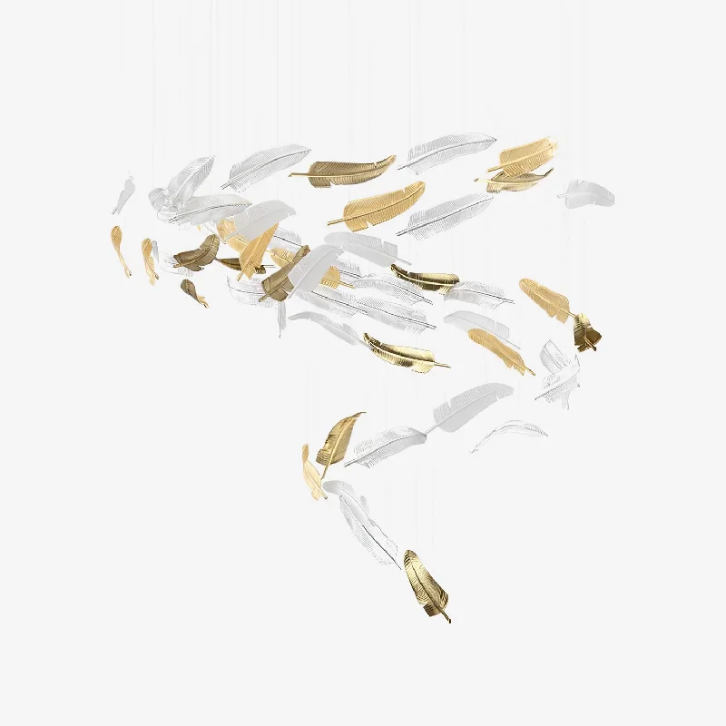 Chandeliers with Sputnik - Style Design for a Futuristic VibeGlass Feathers Flying Chandelier