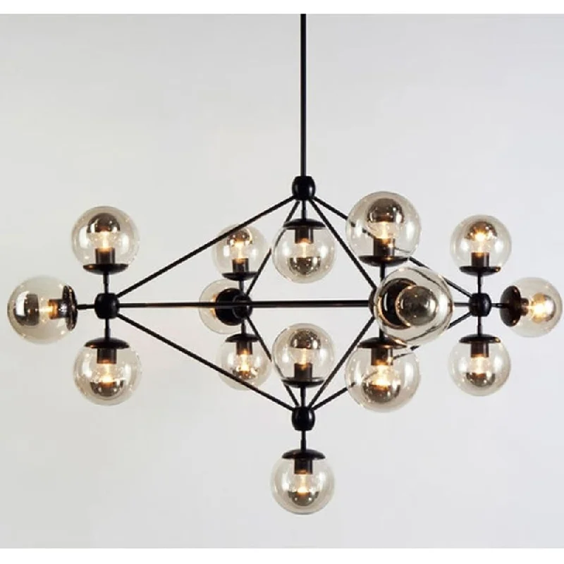 Art Deco Chandeliers for a Retro - Glam LookMid-Century Modern 15-Globe Geometric Chandelier