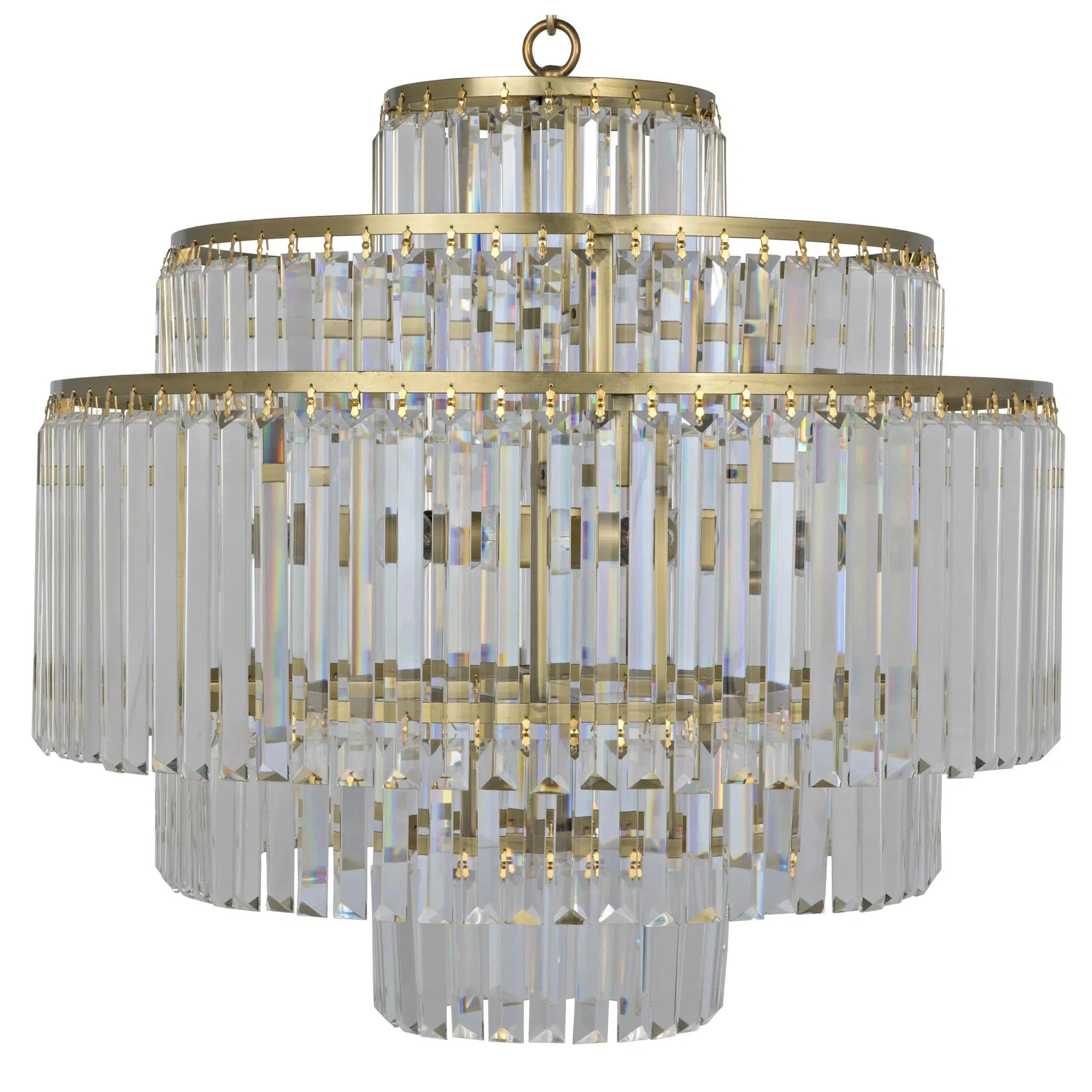 Minimalist Chandeliers for Sleek and Simple InteriorsQuintus Metal and Glass Chandelier With Brass Finish