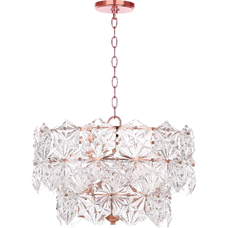 French Country Chandeliers with a Romantic AuraSignal Adjustable Pendant Clear/Copper